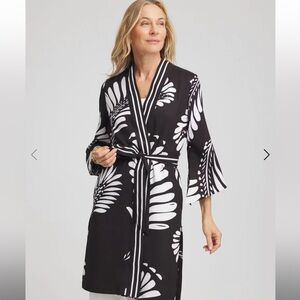 Chico's Black and White Patterned Kimno